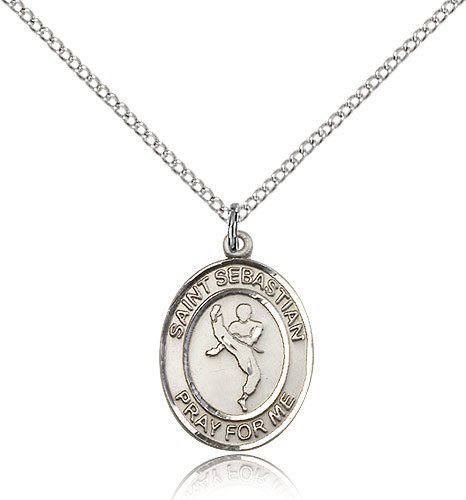 Sterling Silver St. Sebastian/Martial Arts Pendant