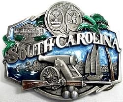 South Carolina 3-D Enamel Pewter Belt Buckle