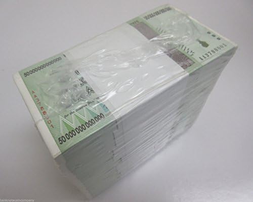 Zimbabwe 50 Trillion Dollars, AA/2008, P-90, UNC, Brick, 1000 PCS, 10 Bundles, Currency 50 & 100 Trillion Series