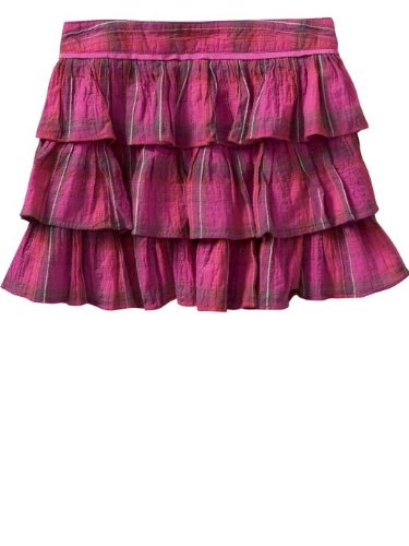 Gap Tiered ruffle plaid skirt