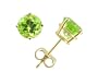 14k Yellow Gold 6mm Round-Shaped Peridot Stud Earrings