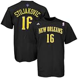 adidas New Orleans Hornets #16 Peja Stojakovic Black Player T-shirt