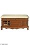 Heirloom Winslow 60"w Shoe Storage Bench With Beige Stripe Seat, 60"W IV STN STR, ANTIQUE OAK