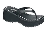 FLIP 2 1/2 Inch Trendy Gothic Sandal Black Stars Punk Shoes Demonia Black