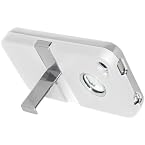 Amzer Rubberized Chrome Finish Hard Shell Case With Kickstand - White for iPhone 4 / 4S