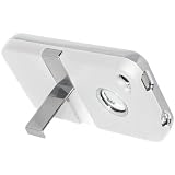 Amzer AMZ94135 Rubberized Chrome Finish Hard Shell Case with Kickstand for iPhone 4 (fit AT&T, Sprint & Verizon iPhone 4 4S) - Skin - Retail Packaging - White ~ Amzer