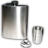 8Oz Stainless Steel Liquor Flask Set With 4 Cups And Funnel
