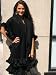 NEW BLACK CASHMERE w/ RABBIT FUR WRAP #11032