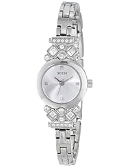 GUESS Womens U0221L1 Exquisite Petite Crystal Silver-Tone Bracelet Watch