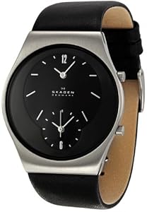 Skagen Unisex Black Leather Strap Watch 733XLSLB