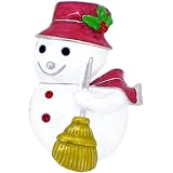 Christmas Gift Snowman Austrian Crystal Pin Brooch