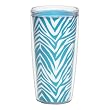 Blue Zebra Print 16 oz Insulated Beverage Tumbler, Clear