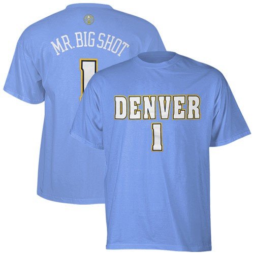 NBA adidas Denver Nuggets #1 Chauncey Billups Light Blue Net Player Nickname T-shirt (XX-Large)