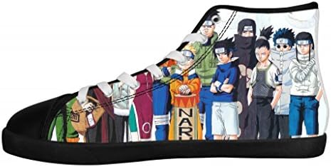Women's Fashion Sneakers Casual Cartoon NARUTO Hokage Black Low Top Canvas Shoes