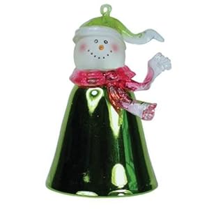 #!Cheap 3 inch Lime Bell Snowman Winter Figurines Handcrafted Statues