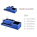 Vlando VPACK Office Desk Organizer - Leatherette 5-Compartment Desktop Stationery Storage Box Pen Holder (Starry Blue)