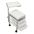 WHITE Pedicure Manicure Nail Salon SPA Cart Trolley Stool CHAIR w/ Shelves