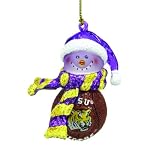 Pack of 4 NCAA LSU Tigers Basketball Snowman Christmas Ornaments 2.75"