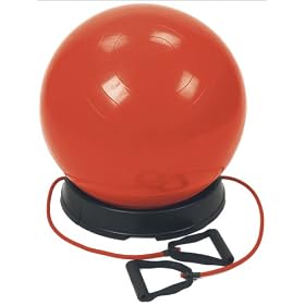Bally Total Fitness Inflatable Ball with Base and Adjustable Tubing