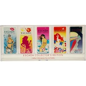 Escada Variety by Escada for Women. Set-5 Piece Mini Variety With Escada Moon Sparkle, Escada Island Kiss, Escada Rockin Rio, Escada Pacific Paradise