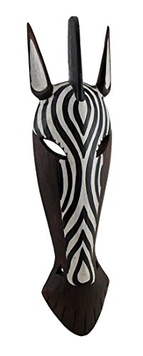 African Zebra Jungle Mask Africa Decor Wall Hanging