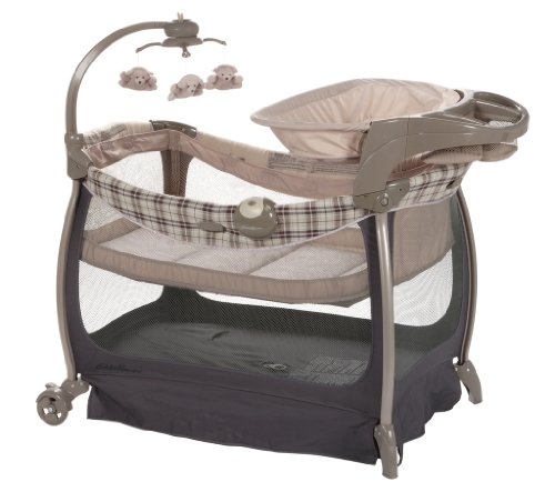 Buy Low Price Cosco Eddie Bauer Soothe n Sway Play Yard (Stonewood) PY136SNW