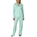 Apparel : Gilligan & O'Malley® Collar Pajama Set - Green Print