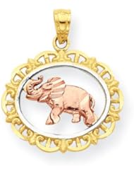 10k Two-tone Elephant Charm