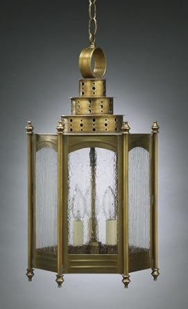 Hexagon Hanging Dark Brass 2 Candelabra Sockets Seedy Marine Glass