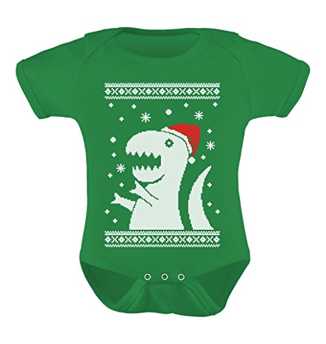 TeeStars - Big Trex Santa Ugly Christmas Sweater Baby Grow Vest Baby Onesie