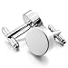 Men's Rhodium Plated Cufflinks Silver Round Shirt Wedding (with Gift Bag)