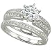 14K White Gold Diamond Bridal Set Semi Mount Bridal Engagement Ring (Center Stone Sold Separately)