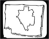 Decorated Mouse Pad with map, "black and white", Gabon, geograpy, region, Africa, outline, area, land