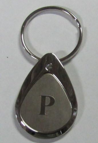 Mulberry Marie-Chantal Key Ring P Initial Two-Tone Silver with Crystal LKR131