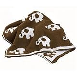 Gender Neutral CoCalo Baby Chenille Elephant Blanket - Ivory Brown by Cocalo
