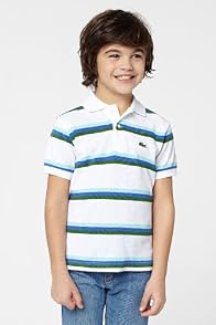 Boy's Short Sleeve Stripe Pique Polo