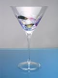 Milano Crystal Blue Swirls Martini Glasses (Set of 4)