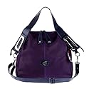 MEGGHI Italian Designer Purple Leather Large Tote Handbag