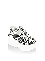 Queen Bee Sandalias de cuña (Blanco / Negro)