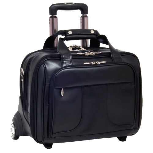 McKleinUSA CHICAGO 83585 Black 17 Detachable-Wheeled Laptop Overnight with Removable Brief On Sale