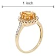 FPJ Terrific Ring With 2.15ctw Genuine Clean Diamonds and Citrine in Yellow Gold - Certificate Available.