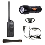Kenwood TK-2300V16P ProTalk 16-Channel Compact VHF FM Portable Radio + UHF Antenna + Ear Hanger Microphone + LED Flashlight