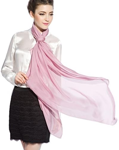 Nita 100% Silk Plain Chiffon Mulberry Scarf Pink