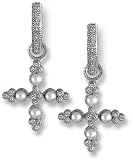 Pearl Cross Diamond Pave Charms