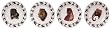 Artistically designed dinnerware Savannah motif salad / dessert / sandwich plates 7.5" Set/4
