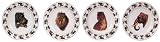 Artistically designed dinnerware Savannah motif salad / dessert / sandwich plates 7.5" Set/4
