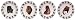Artistically designed dinnerware Savannah motif salad / dessert / sandwich plates 7.5" Set/4