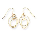 14k Fancy Circle and Oval Dangle Earrings