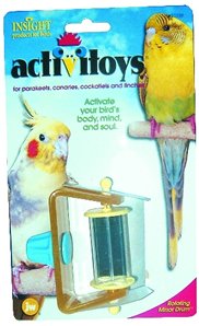 JW Pet Company Insight Rotating Mirror Drums Small Bird Toys Assorted Colors