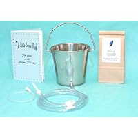 Coffee Enema Kit -Stainless Steel Enema Bucket- Gerson Book